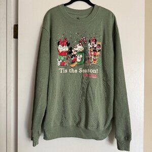 Share NEW Disney Parks Disneyland Christmas Sweatshirt Tis The Season Mickey Min